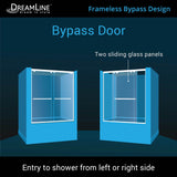 DreamLine SHDR-1660580-04 Encore 56-60"W x 58"H Semi-Frameless Bypass Tub Door in Brushed Nickel