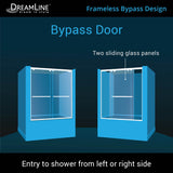 DreamLine SHDR-166058G-01 Encore 56-60" W x 58" H Semi-Frameless Bypass Sliding Tub Door in Chrome and Gray Glass