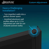 DreamLine DL-6790-09 French Corner 42"D x 42"W x 74 3/4"H Framed Sliding Shower Enclosure in Satin Black and Black Acrylic Base