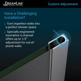 DreamLine SHDR-3234343-04 Linea Two Adjacent Frameless Shower Screens 34"W x 72"H each, Open Entry Design in Brushed Nickel