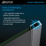 DreamLine DL-6063-22-04 Prism Plus 42" x 74 3/4" Frameless Neo-Angle Shower Enclosure in Brushed Nickel with Biscuit Base