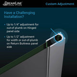 DreamLine E124303636-09 Unidoor-X 60"W x 36 3/8"D x 72"H Frameless Hinged Shower Enclosure in Satin Black