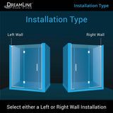 DreamLine D32506572L-04 Unidoor-X 55 1/2-56"W x 72"H Frameless Hinged Shower Door in Brushed Nickel