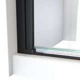 DreamLine DL-6526QC-09 Aqua-Q Fold 36" D x 36" W x 76 3/4" H Frameless Bi-Fold Shower Door in Satin Black with White Base and Walls Kit