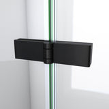 DreamLine DL-6526QC-22-09 Aqua-Q Fold 36" D x 36" W x 76 3/4" H Frameless Bi-Fold Shower Door in Satin Black with Biscuit Base and Walls Kit