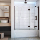 Dreamline SHDR3148586EX06 Aqua 56-60"W x 58"H Frameless Hinged Tub Door with Extender Panel in Oil Rubbed Bronze