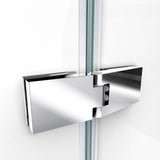 DreamLine DL-6522R-22-01 Aqua Ultra 34"D x 60"W x 74 3/4"H Frameless Shower Door in Chrome and Right Drain Biscuit Base Kit