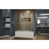 DreamLine SHDR-3534586-EX-04 Aqua Uno 56-60"W x 58"H Frameless Hinged Tub Door with Extender Panel in Brushed Nickel