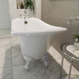 DreamLine BTAC6228FFXXF00 Atlantic 61" L x 28" H Acrylic Freestanding Bathtub with White Finish