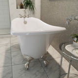 DreamLine BTAC6228FFXXF04 Atlantic 61" L x 28" H Acrylic Freestanding Bathtub with Brushed Nickel Finish