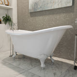 DreamLine BTAC6228FFXXF00 Atlantic 61" x 28" Acrylic Freestanding Bathtub with White Finish