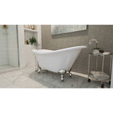 DreamLine BTAC6228FFXXF01 Atlantic 61" L x 28"H Acrylic Freestanding Bathtub with Chrome Finish