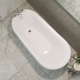 DreamLine BTAC6228FFXXF00 Atlantic 61" L x 28" H Acrylic Freestanding Bathtub with White Finish