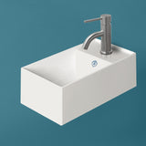 Whitehaus B-AG20 Britannia Rectangular Wall Mount Sink with Right Single Hole Drill