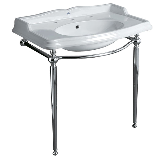 Whitehaus B-AR864-ARCG1-3 Britannia Large Rectangular Sink Console