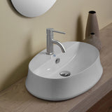 Whitehaus B-SH05 Britannia Oval Above Mount Sink with Single Faucet Hole Drill