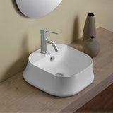 Whitehaus B-SH07 Britannia Square Above Mount Sink with Single Faucet Hole Drill