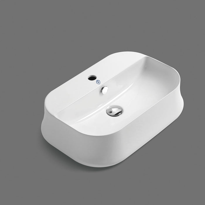 Whitehaus B-SH09 Britannia Rectangular Above Mount Sink with Single Faucet Hole Drill