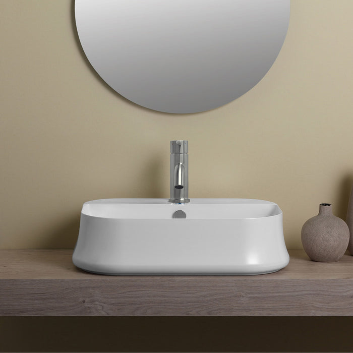 Whitehaus B-SH09 Britannia Rectangular Above Mount Sink with Single Faucet Hole Drill