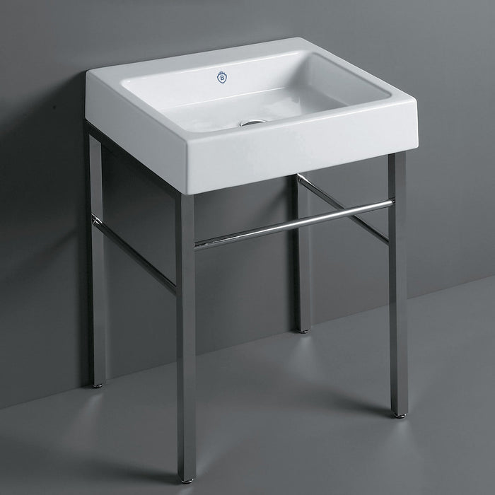 Whitehaus B-U60-DUCG1-A06 Britannia Rectangular Sink Console with Front Towel Bar