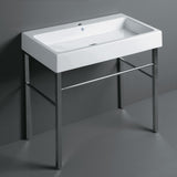 Whitehaus B-U90-DUCG1-A09-1 Britannia Large Rectangular Sink Console with Front Towel Bar