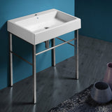 Whitehaus B-U90-DUCG1-A09-1 Britannia Large Rectangular Sink Console with Front Towel Bar