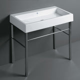 Whitehaus B-U90-DUCG1-A09 Britannia Large Rectangular Sink Console with Front Towel Bar