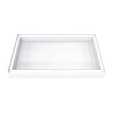 DreamLine BWDS54341TC0001 DreamStone 34" D x 54" W Shower Base and Wall Kit in White Traditional Subway Pattern