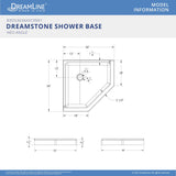 DreamLine B3DS3636XXC0001 DreamStone 36"D x 36"W x 5 1/2"H Corner Drain Neo-Angle Shower Base in White