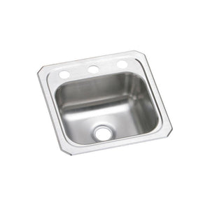 Elkay BCR151 Celebrity Stainless Steel 15" x 15" x 6-1/8", 1-Bowl Top Mount Bar Sink