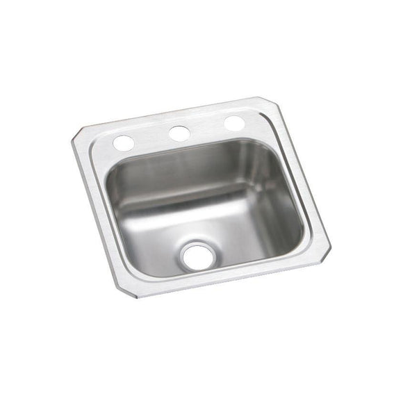 Elkay BCR151 Celebrity Stainless Steel 15" x 15" x 6-1/8", 1-Bowl Top Mount Bar Sink