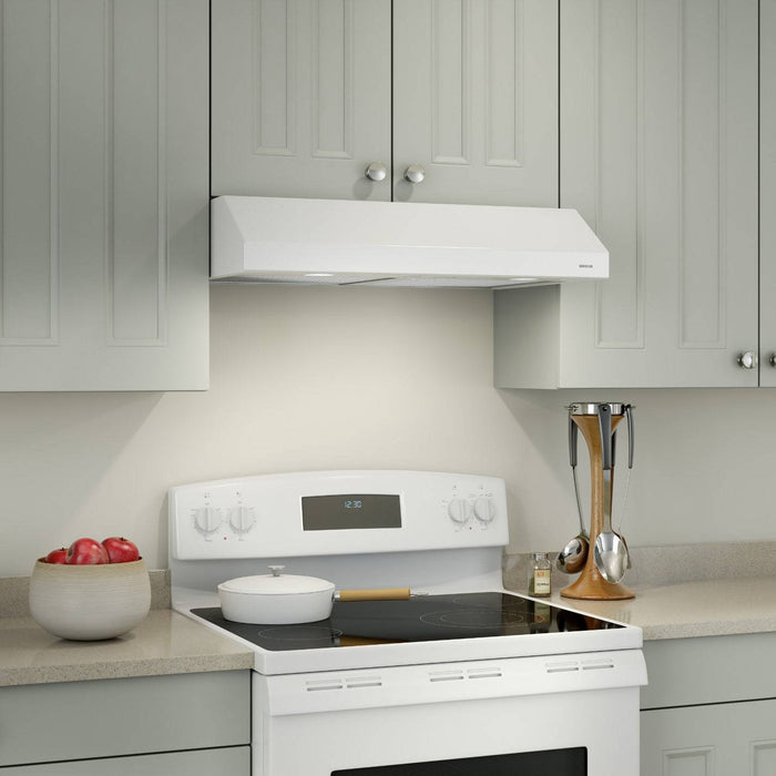 Broan Nutone BCSD130WW Glacier 30" 300 Max Blower CFM 5 Sones Under Cabinet White Range Hood