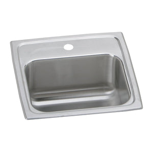 Elkay BLR153 Lustertone Stainless Steel 15" x 15" x 7-1/8", 1-Bowl Top Mount Bar Sink