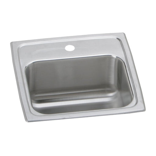Elkay BLR153 Lustertone Stainless Steel 15" x 15" x 7-1/8", 1-Bowl Top Mount Bar Sink