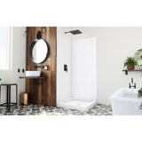 DreamLine BWDS36362TC0001 DreamStone 36"D x 36"W Shower Base and Wall Kit in White Traditional Subway Pattern