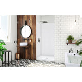 DreamLine BWDS42341TC0001 DreamStone 34"D x 42"W Shower Base and Wall Kit in White Traditional Subway Pattern