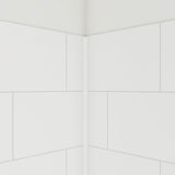 DreamLine BWDS42421TC0001 DreamStone 42" D x 42" W Shower Base and Wall Kit in White Traditional Subway Pattern