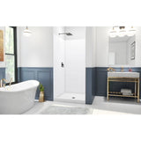 DreamLine BWDS42421TC0001 DreamStone 42"D x 42"W Shower Base and Wall Kit in White Traditional Subway Pattern