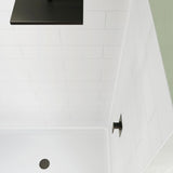 DreamLine BWDS54341MC0001 DreamStone 34" D x 54" W Shower Base and Wall Kit in White Modern Subway Pattern