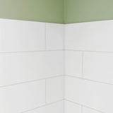 DreamLine BWDS6032SML0001 DreamStone 32" D x 60" W Shower Base and Wall Kit in White Modern Subway Pattern