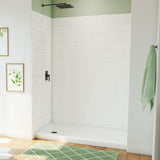 DreamLine BWDS6032SML0001 DreamStone Shower Base and Wall Kit in White Subway Pattern