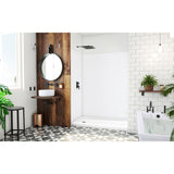 DreamLine BWDS6032STL0001 DreamStone 32"D x 60"W Shower Base and Wall Kit in White Traditional Subway Pattern