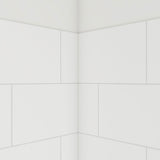 DreamLine BWDS60341TC0001 DreamStone 34"D x 60"W Shower Base and Wall Kit in White Traditional Subway Pattern