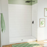 DreamLine BWDS60341MC0001 DreamStone Shower Base and Wall Kit in White Subway Pattern