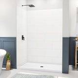 DreamLine BWDS60361TC0001 DreamStone Shower Base and Wall Kit in White Subway Pattern