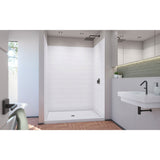 DreamLine BWDS60421MC0001 DreamStone 42" D x 60" W Shower Base and Wall Kit in White Modern Subway Pattern