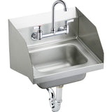 Elkay CHS1716LRSC Stainless Steel Single Bowl Wall Hung Handwash Sink Kit