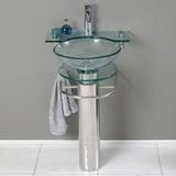 Fresca CMB1019-V Ovale 24" Modern Glass Bathroom Pedestal Sink