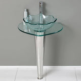 Fresca CMB1036-V Netto 24" Modern Glass Bathroom Pedestal Sink
