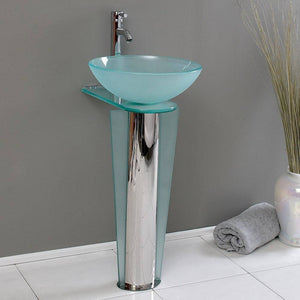 Fresca CMB1053-V Vitale 17" Modern Glass Bathroom Pedestal Sink